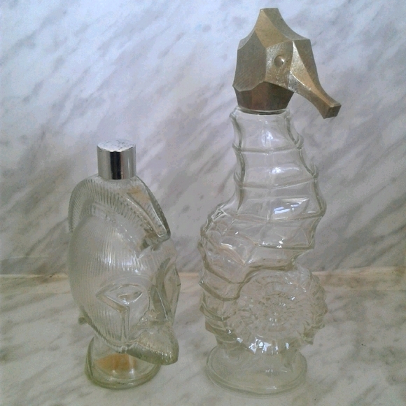 Avon Seahorse Decanter Glass Deco gladiator bottle - Picture 2 of 4